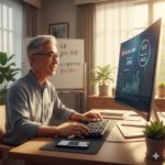 パソコンを使うシニア男性